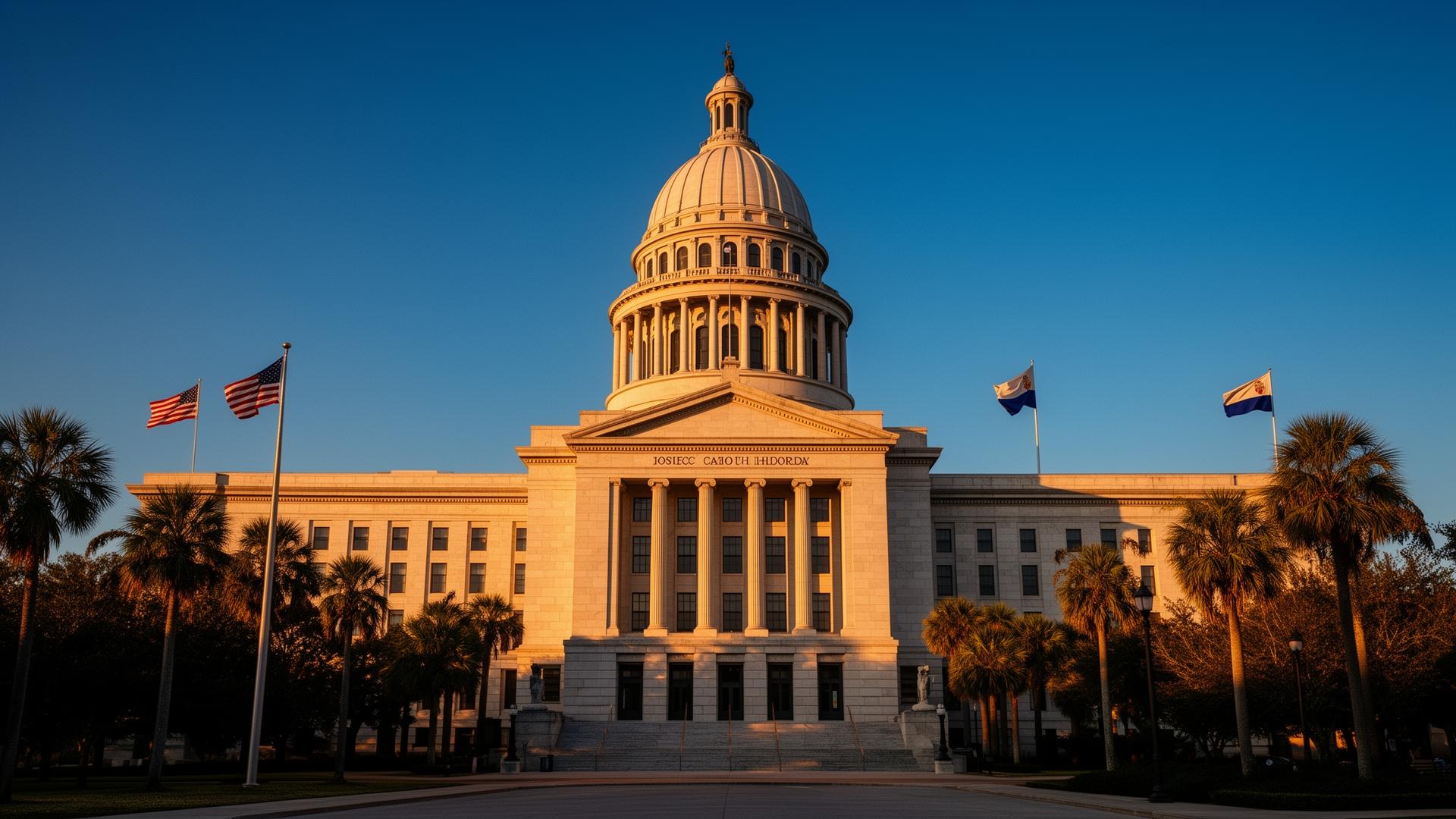 Florida State Capitol building at golden hour